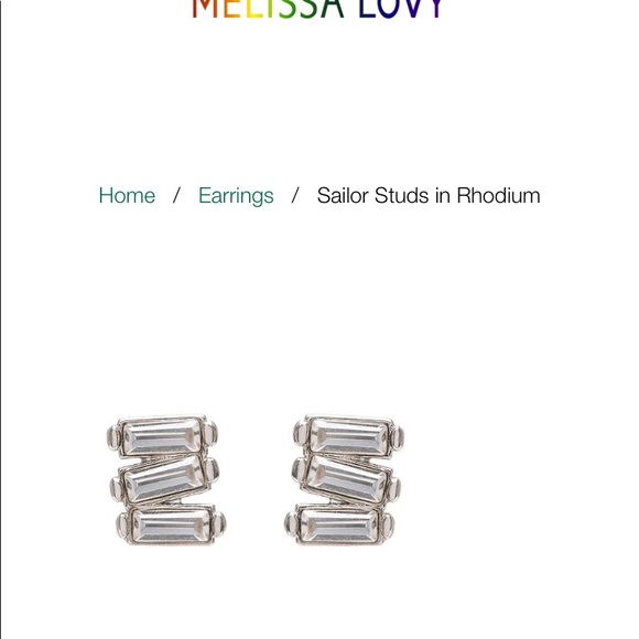 Melissa Lovy baguette stud earrings - Picture 3 of 7